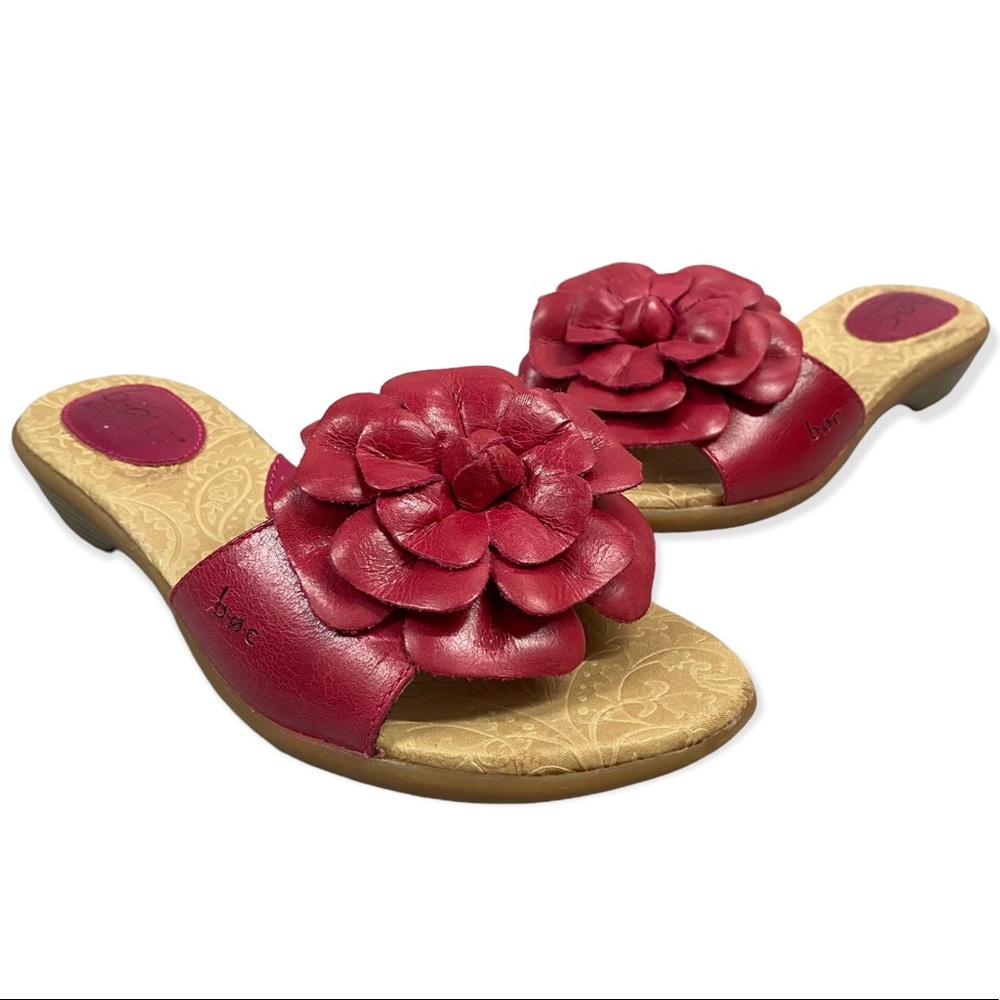 Born Concept - Leather - Magenta & Tan - Slide On Sandals - Size 7